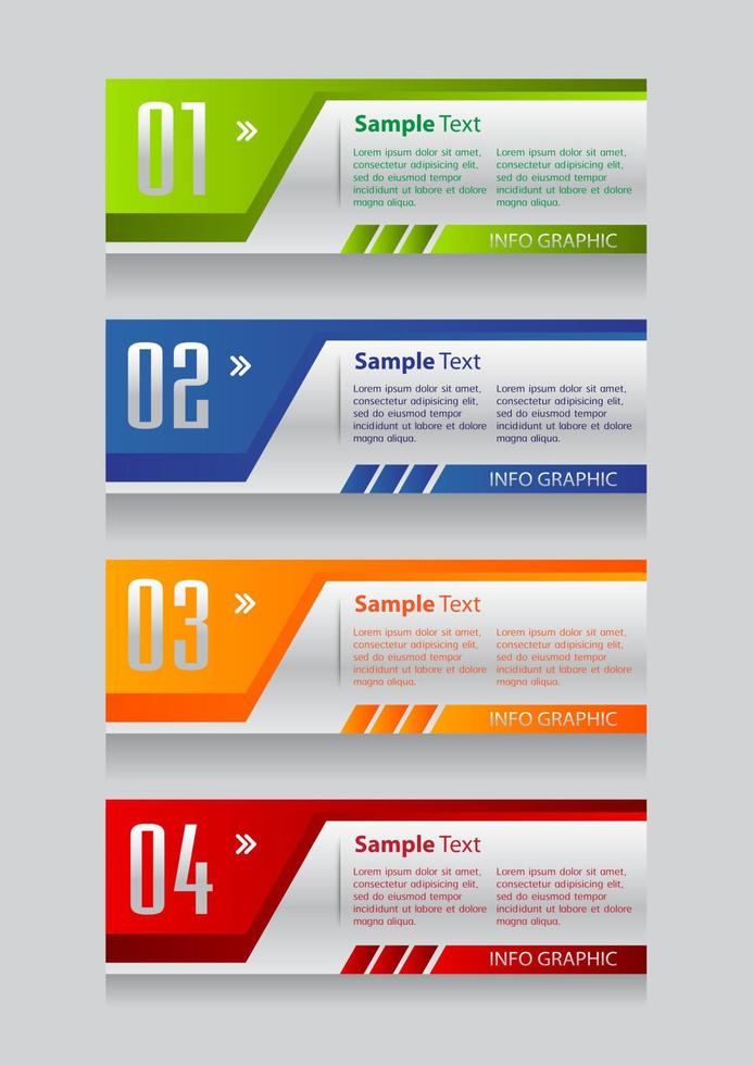 infographie colorée en 4 étapes vecteur