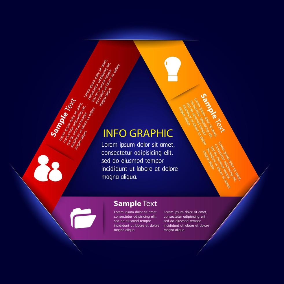 infographie colorée en 3 étapes vecteur