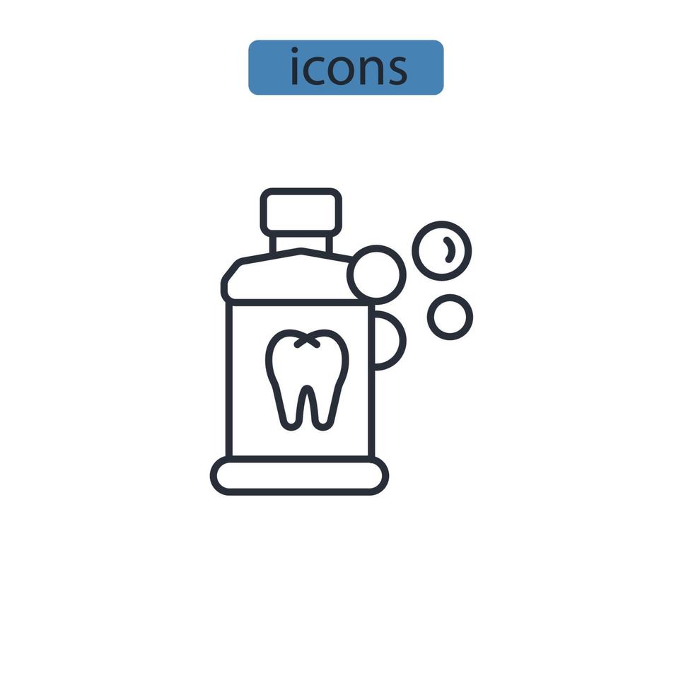 icônes de rince-bouche symboles éléments vectoriels pour le web infographique vecteur
