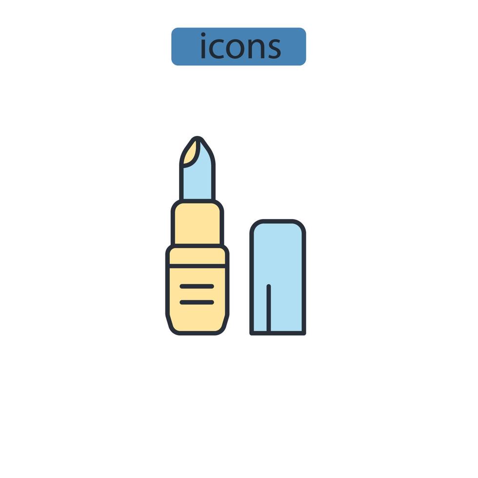 icônes de baume à lèvres symboles éléments vectoriels pour le web infographique vecteur