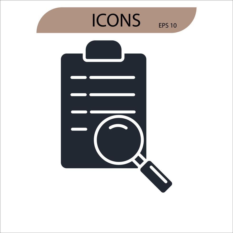 icônes d'enquête symboles éléments vectoriels pour le web infographique vecteur