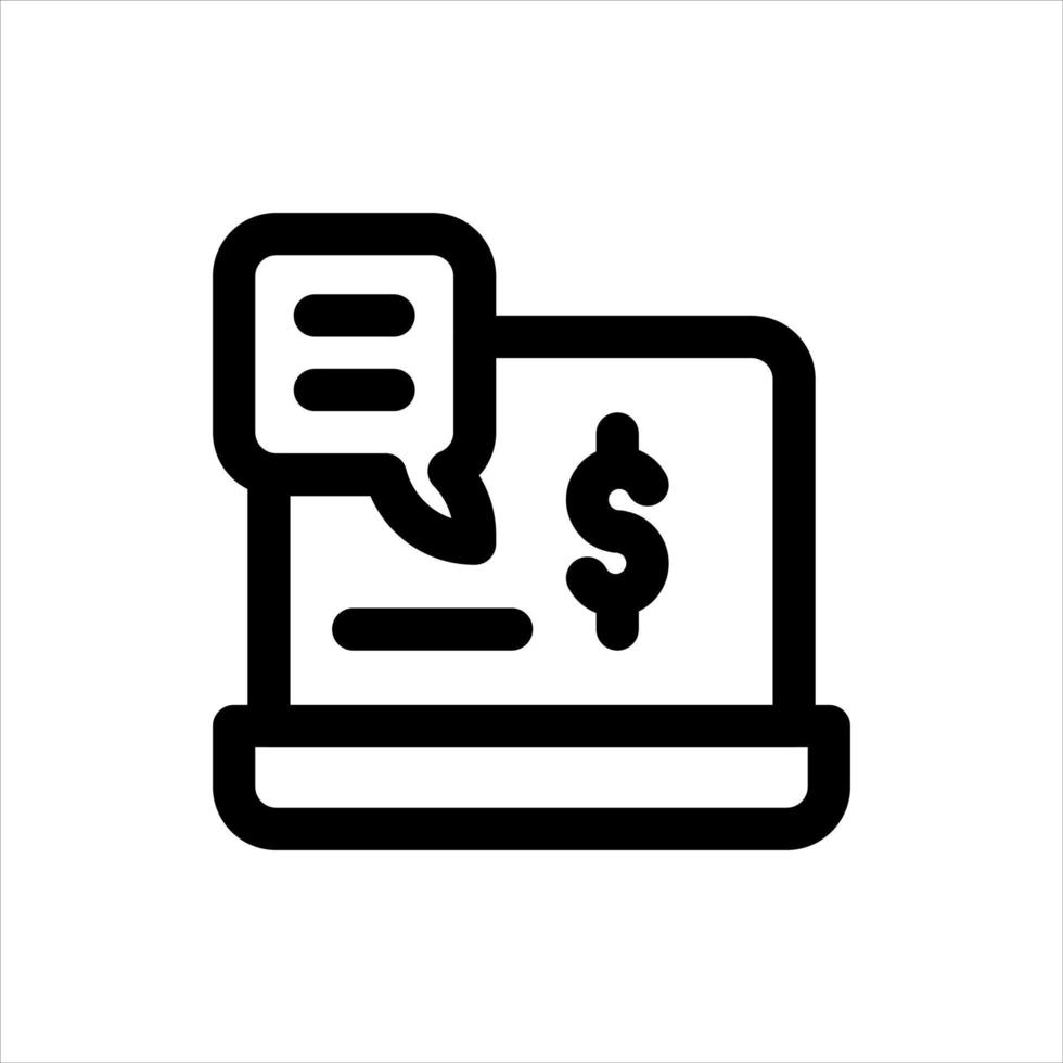 consultation, icône de ligne d'ordinateur portable vecteur