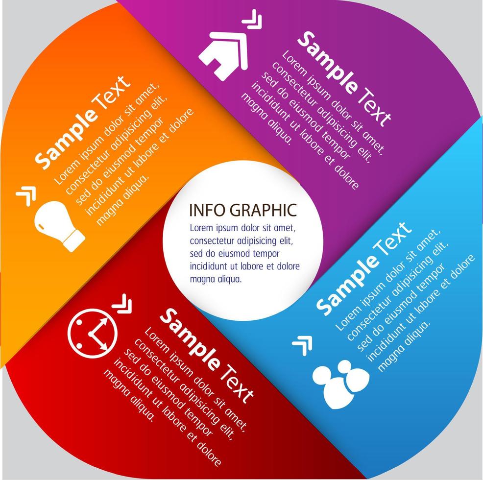 infographie colorée en 4 étapes vecteur