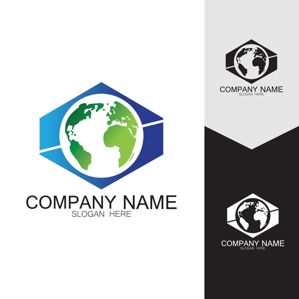 création de logo de globe numérique 3d. icône illustration vectorielle. ce logo convient aux technologies mondiales de l'entreprise et aux agences de médias et de publicité vecteur