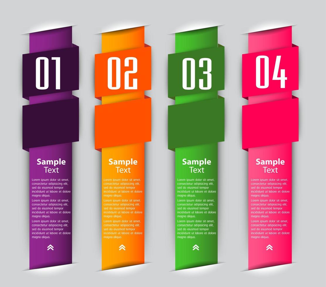 infographie colorée en 4 étapes vecteur