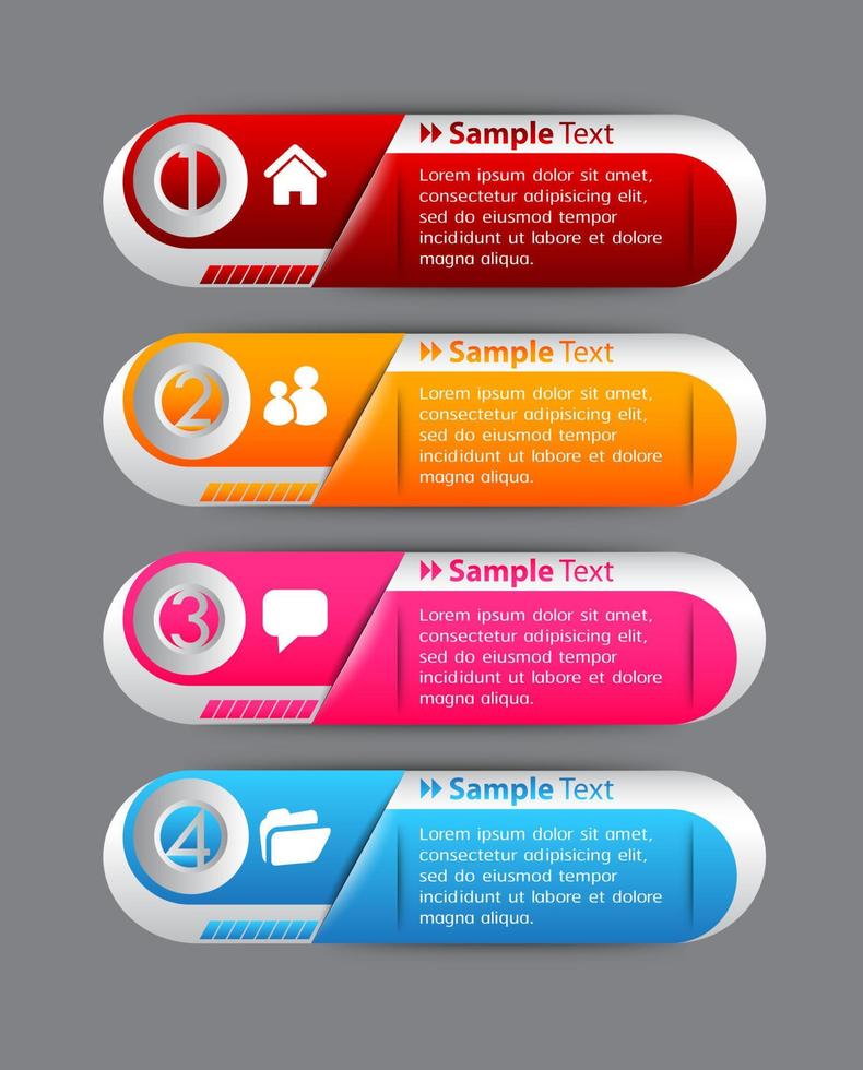 infographie colorée en 4 étapes vecteur