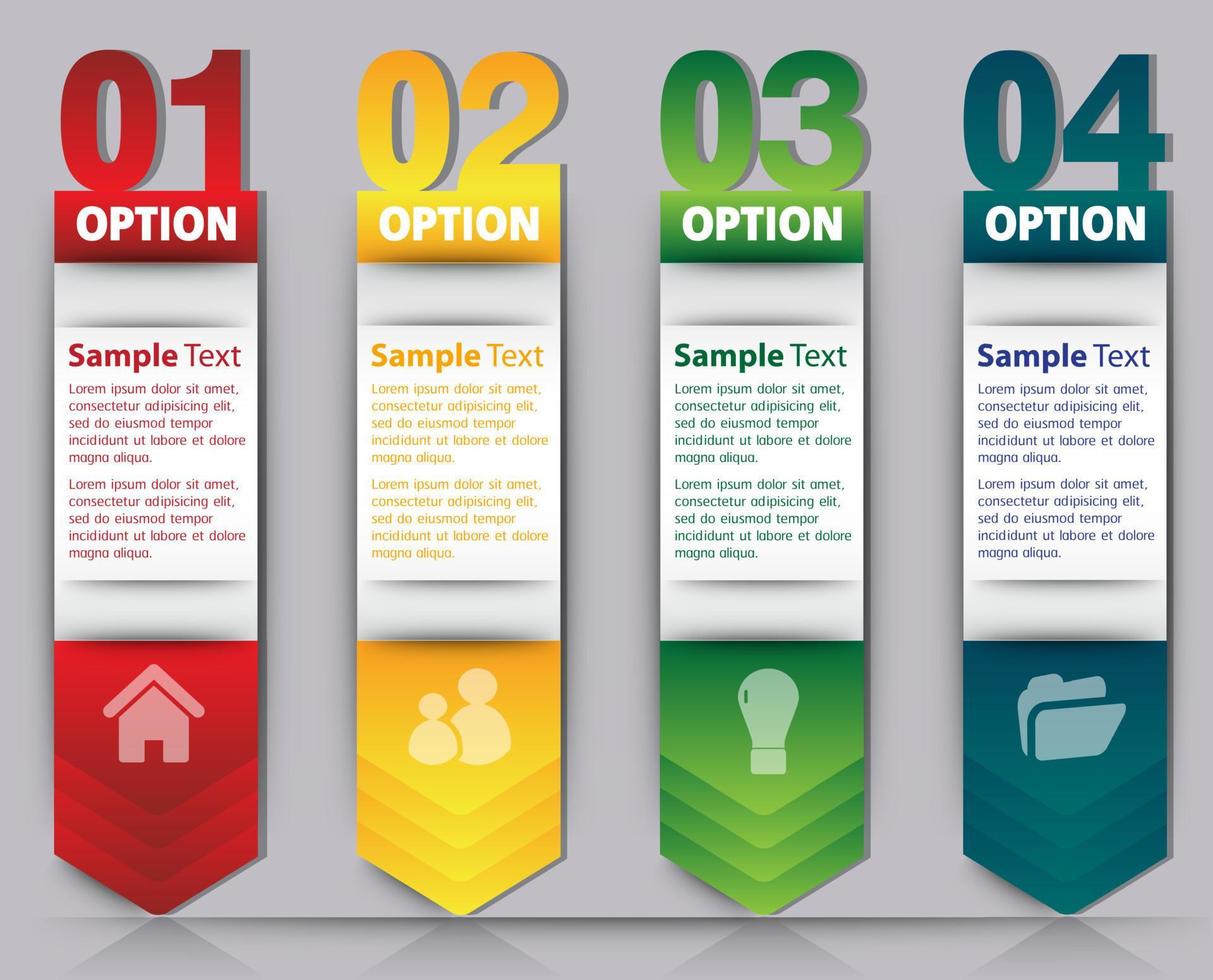 infographie colorée en 4 étapes vecteur