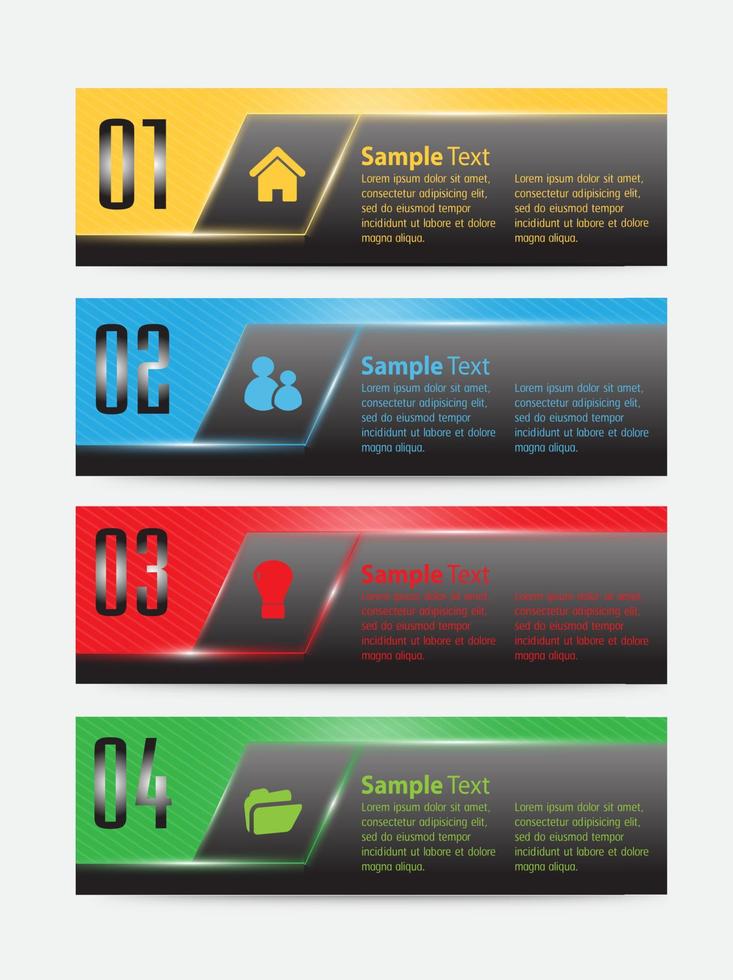 infographie colorée en 4 étapes vecteur