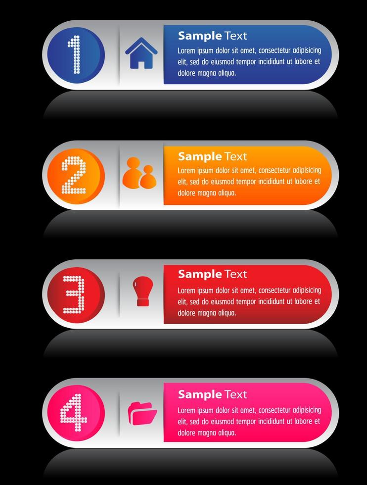 infographie colorée en 4 étapes vecteur