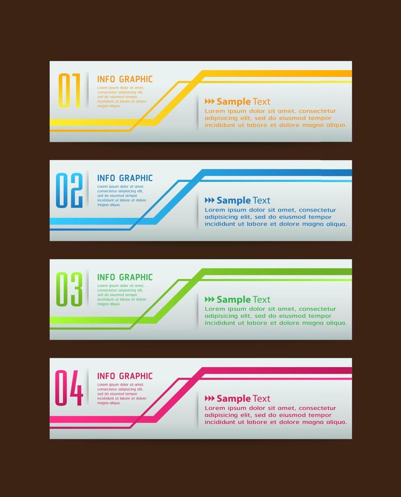 infographie colorée en 4 étapes vecteur