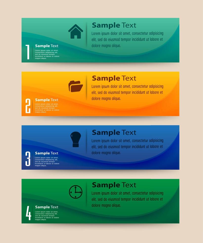 infographie colorée en 4 étapes vecteur