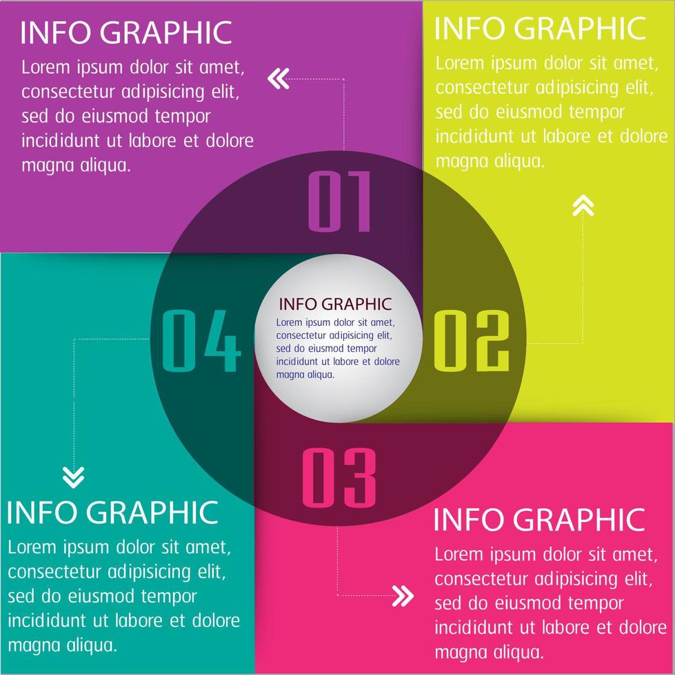 infographie colorée en 4 étapes vecteur