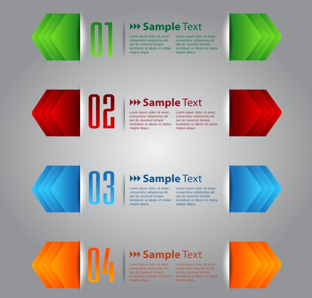 infographie colorée en 4 étapes vecteur