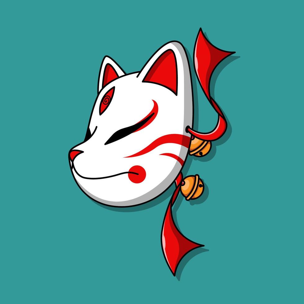 masque kitsune japonais, illustration vectorielle eps.10 vecteur