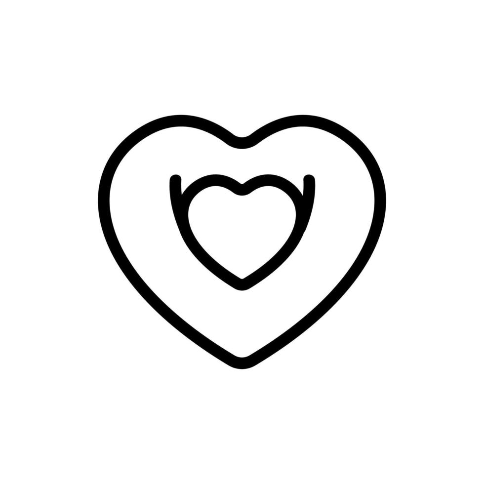 illustration de contour vectoriel icône cercle de natation en forme de coeur