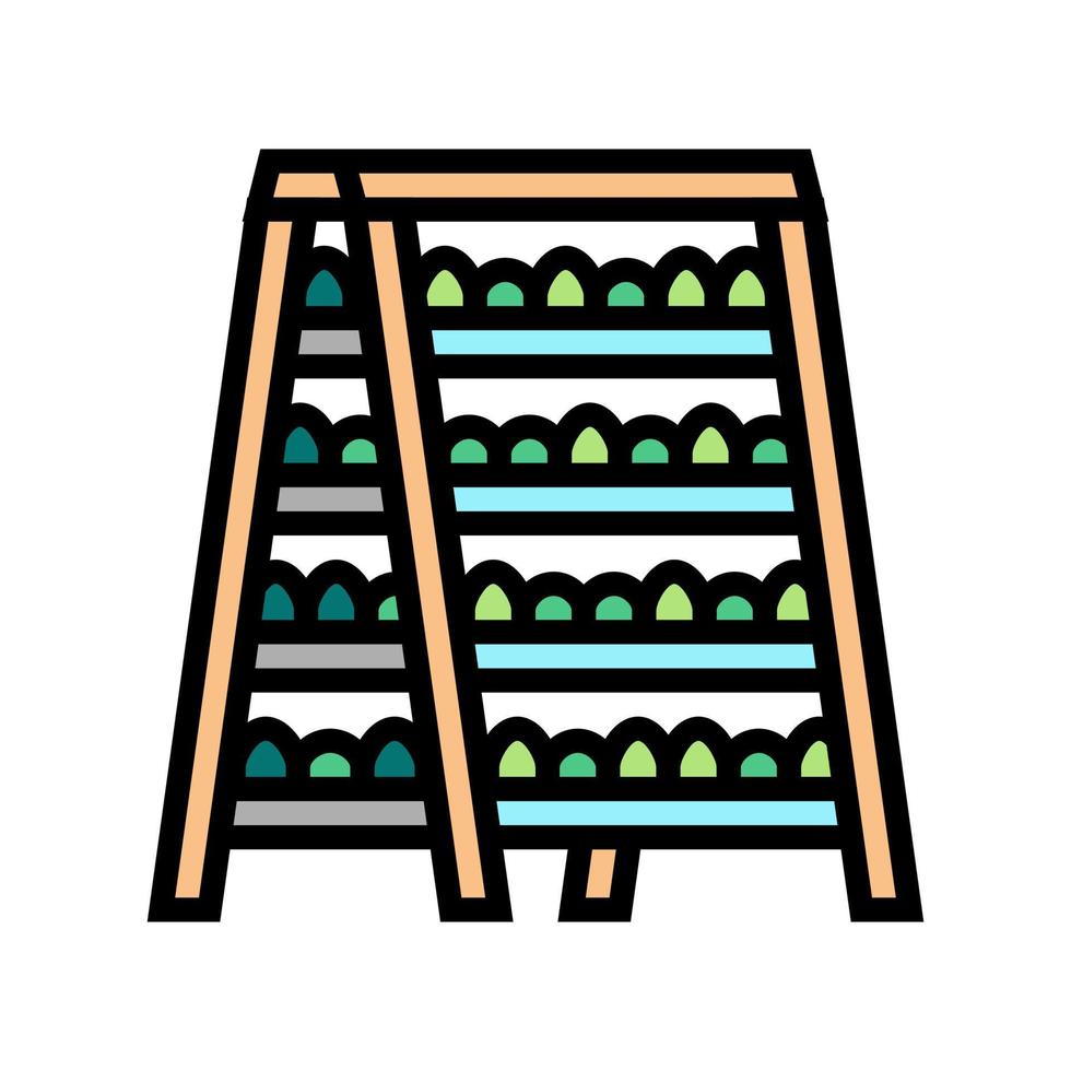 plante domestique sur les étagères illustration vectorielle d'icône de couleur vecteur