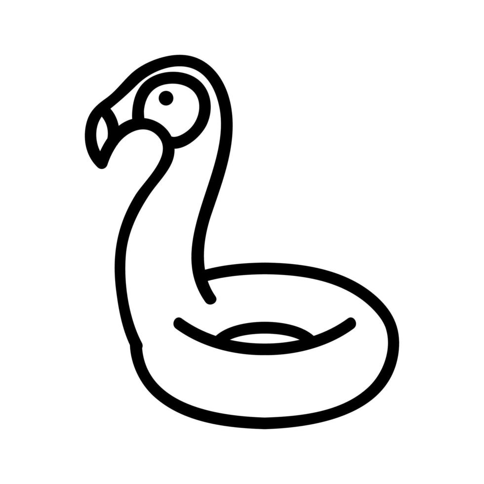 illustration de contour vectoriel icône flamingo gonflable