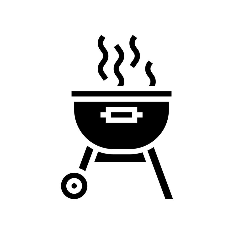 barbecue fer été pique-nique glyphe icône illustration vectorielle vecteur