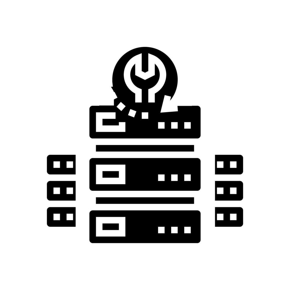illustration vectorielle d'icône de glyphe de récupération de données raid vecteur