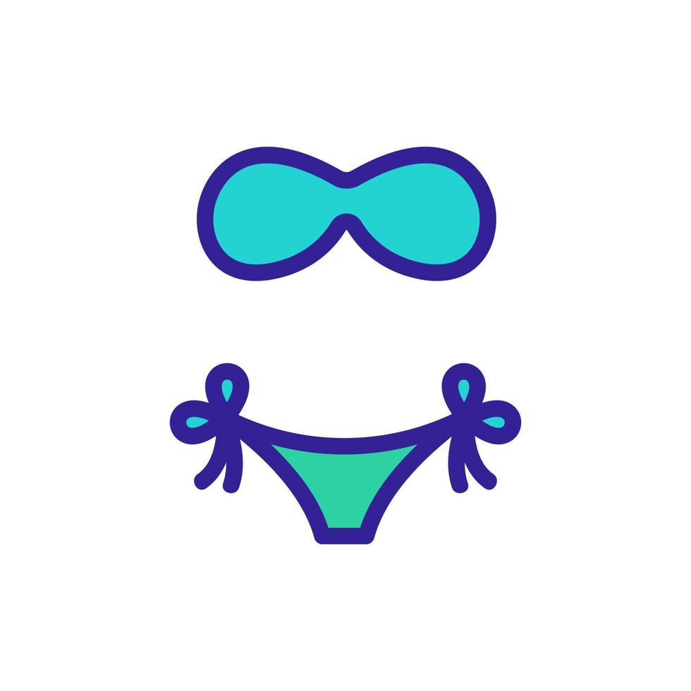 illustration de contour vectoriel icône maillot de bain bandeau séparé