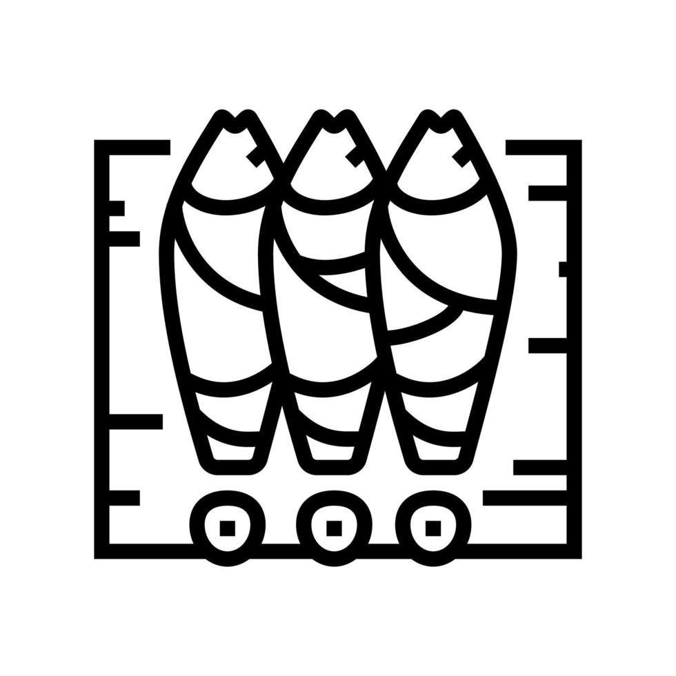 thon sur l'illustration vectorielle de l'icône de la ligne de bureau coupée vecteur