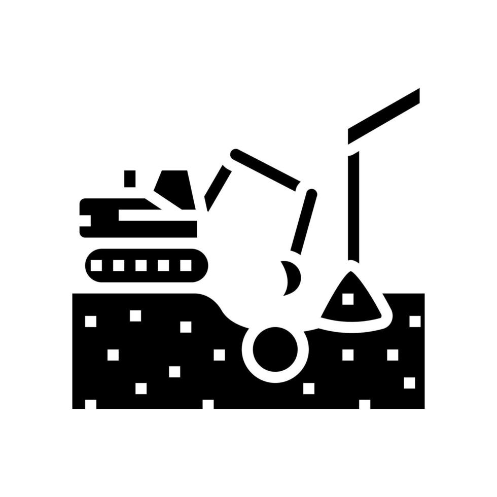 tuyau d'excavation du sol glyphe icône illustration vectorielle vecteur