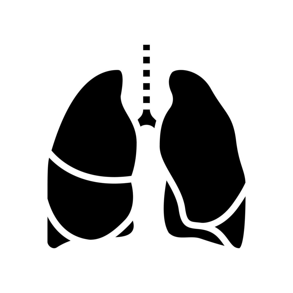 poumon, organe humain, glyphe, icône, vecteur, illustration vecteur