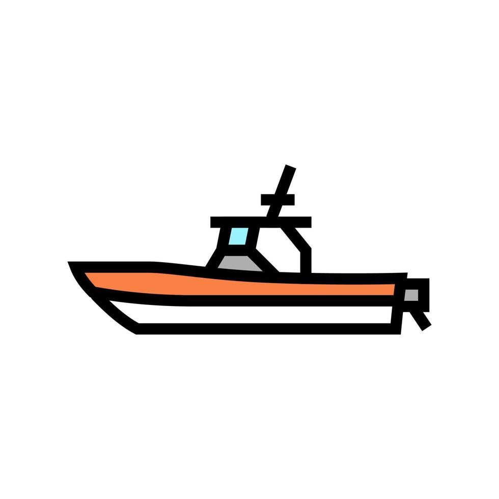illustration vectorielle de l'icône de couleur du bateau de la console centrale vecteur