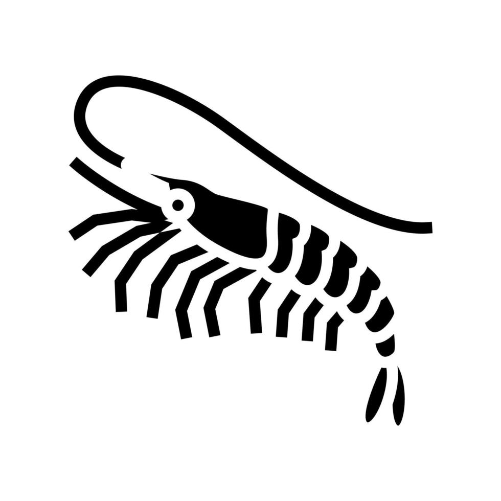 illustration vectorielle d'icône de glyphe de crevettes à jambe blanche vecteur