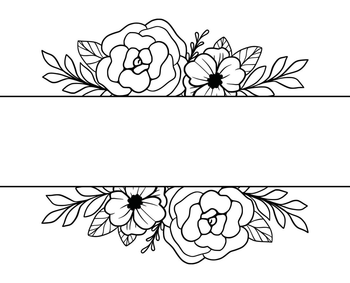floral cadre couronne monogramme invitation arrangement floral fleur botanique décoration vecteur