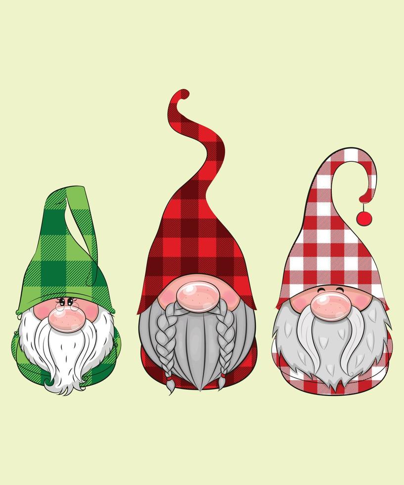 vecteur de gnomes de noël