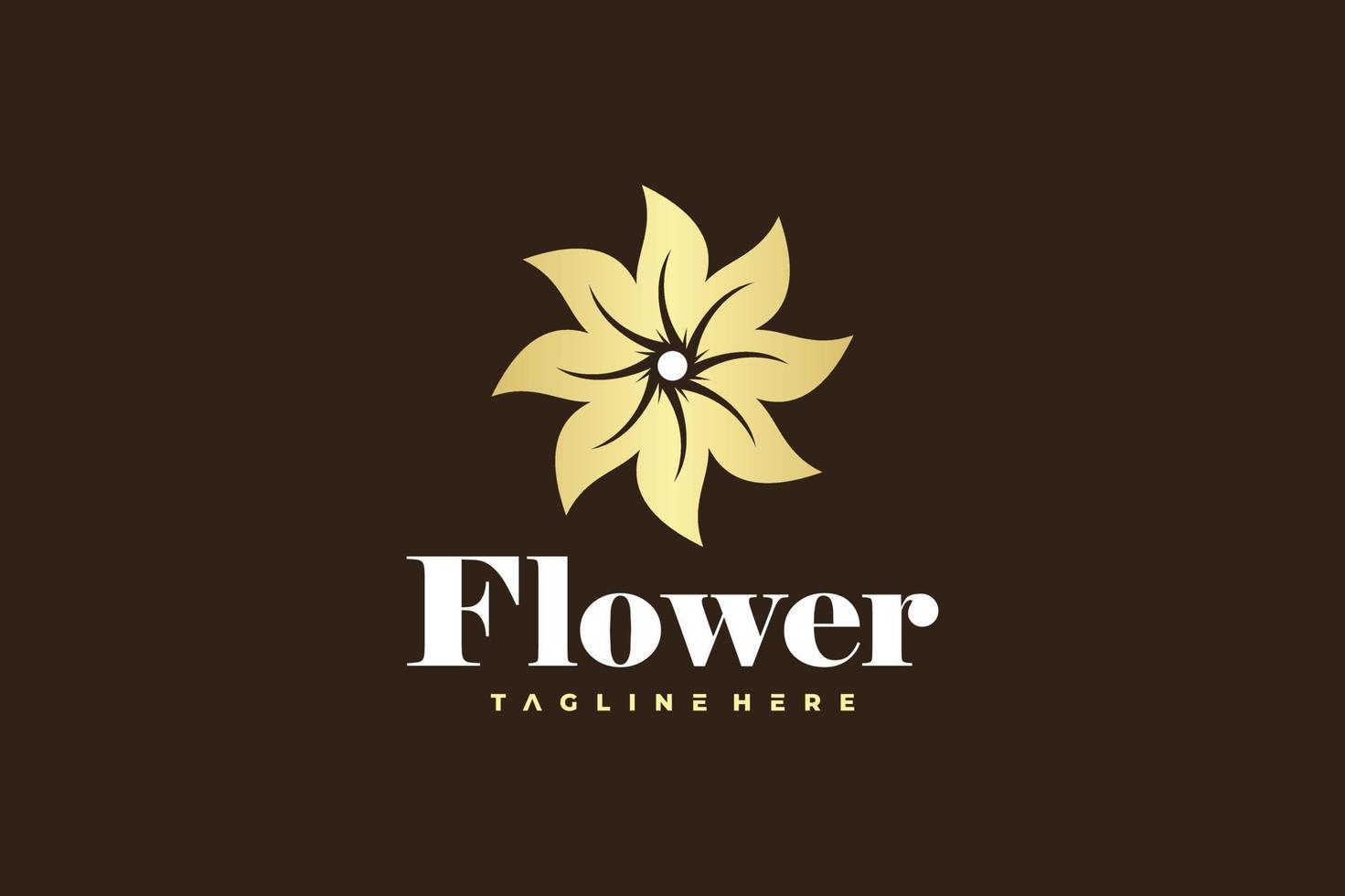 logo de fleur de luxe simple vecteur