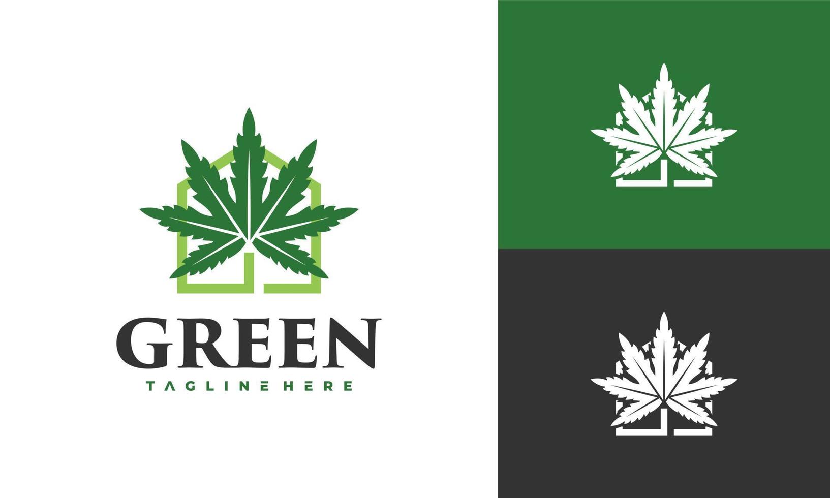 logo de maison de cannabis vecteur