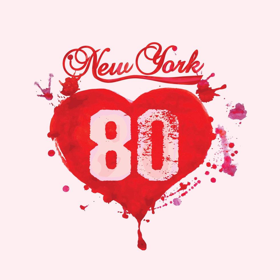 graphiques de typographie de la ville de new york, conception d'impression aquarelle de t-shirt pour filles - usure originale de nyc, impression vintage pour vêtements de sport - illustration vectorielle vecteur