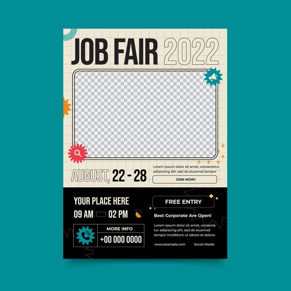 modèle de flyer de salon de l'emploi vecteur