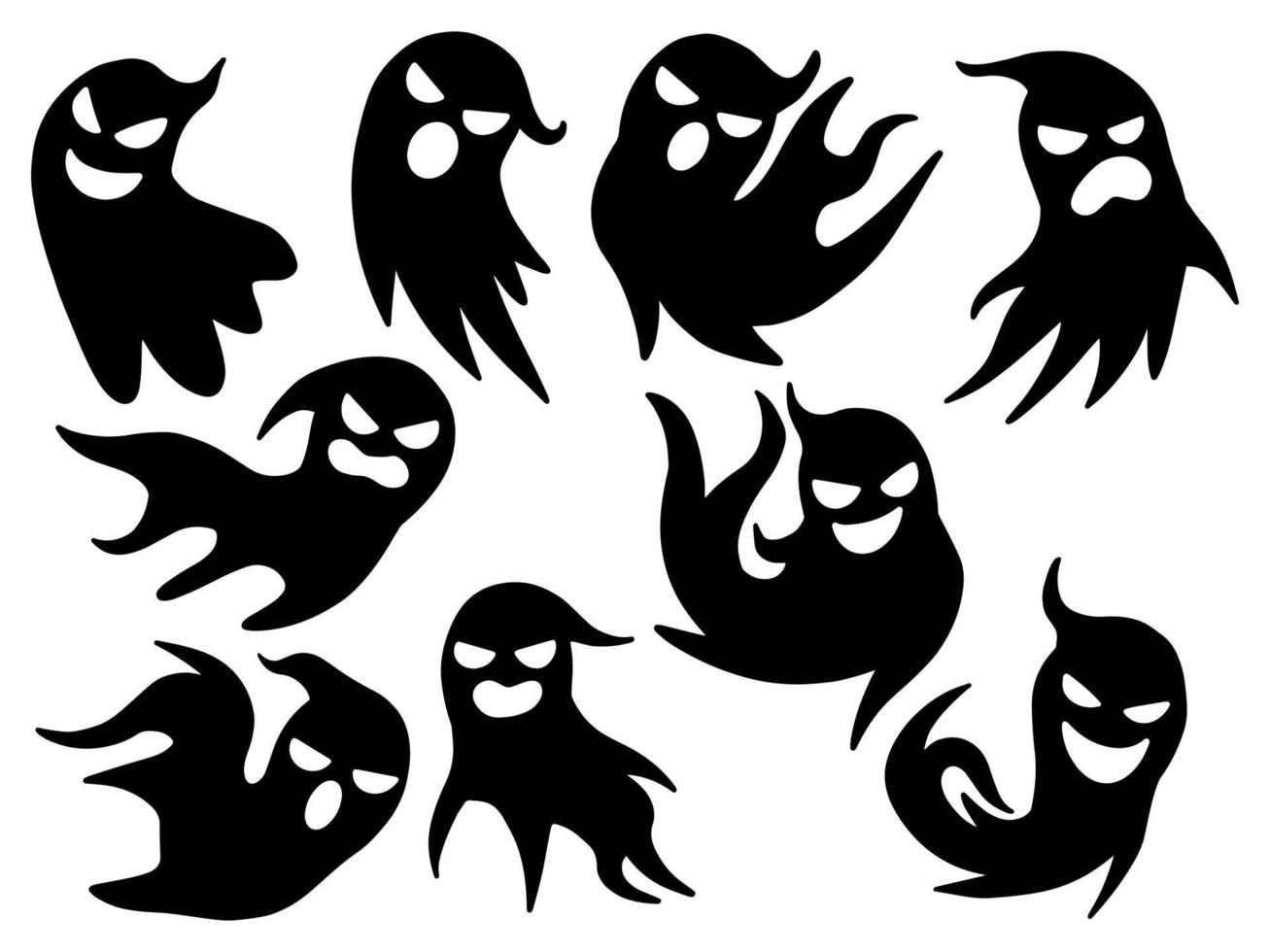 illustration effrayante de fantôme d'halloween vecteur