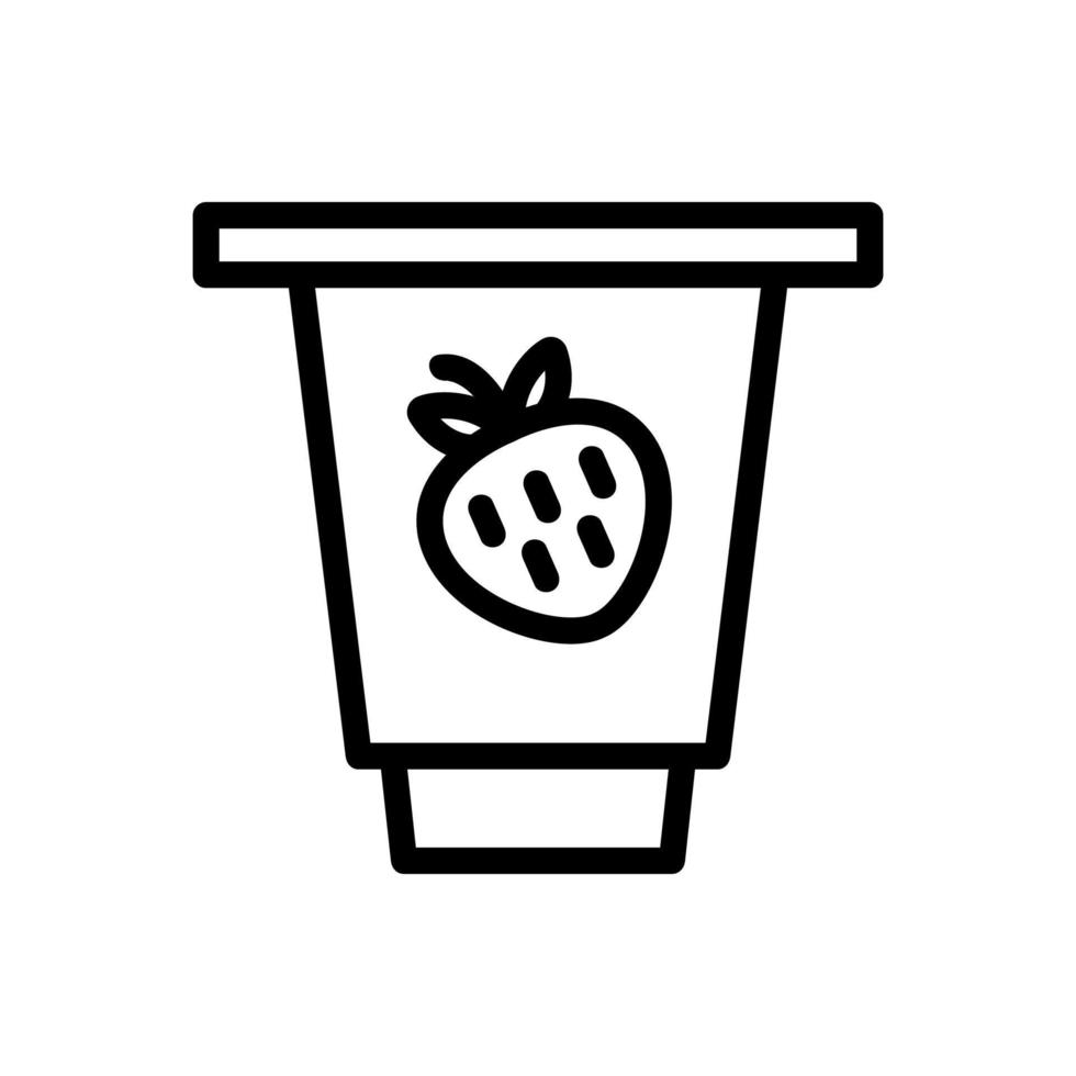 illustration de contour vectoriel icône smoothie aux fraises