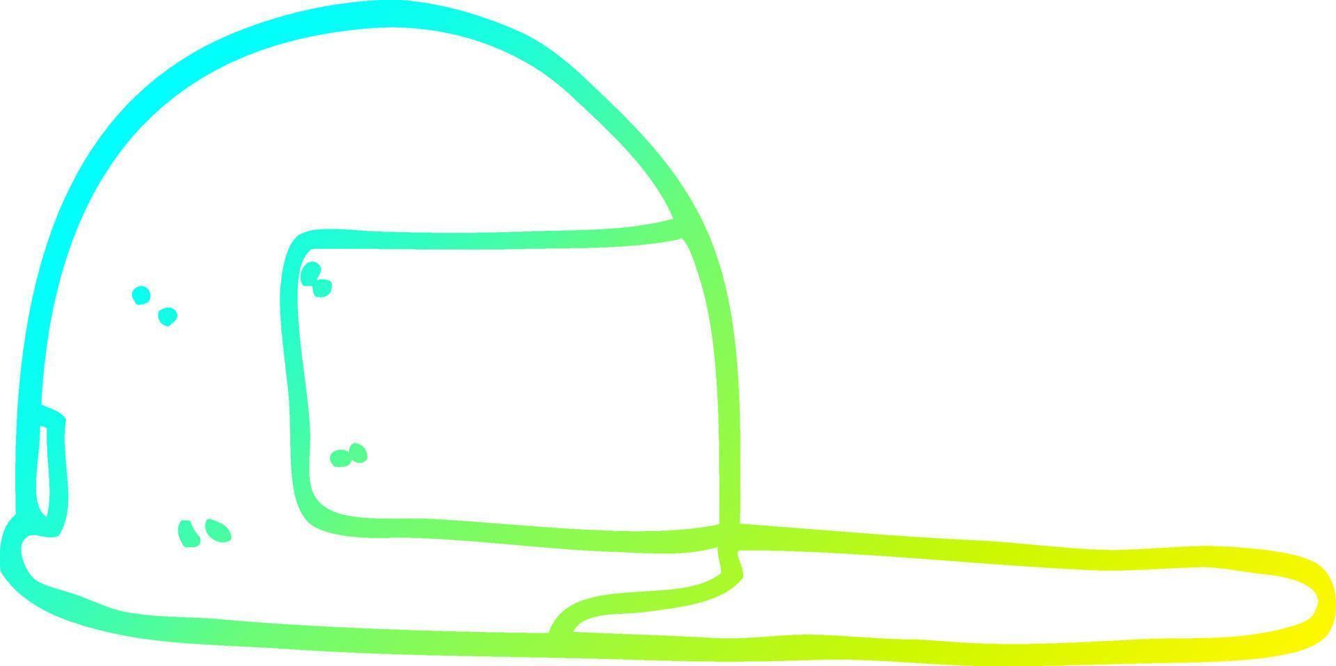 ligne de gradient froid dessinant une casquette de baseball de dessin animé vecteur