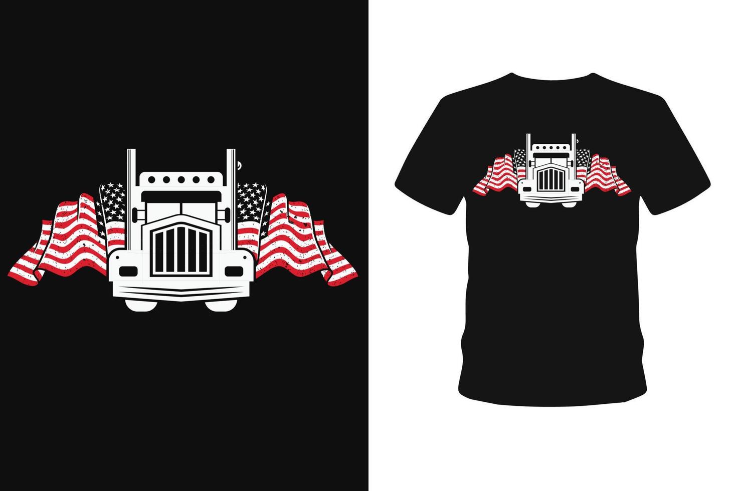 conception de t-shirt de conduite de camion américain vecteur