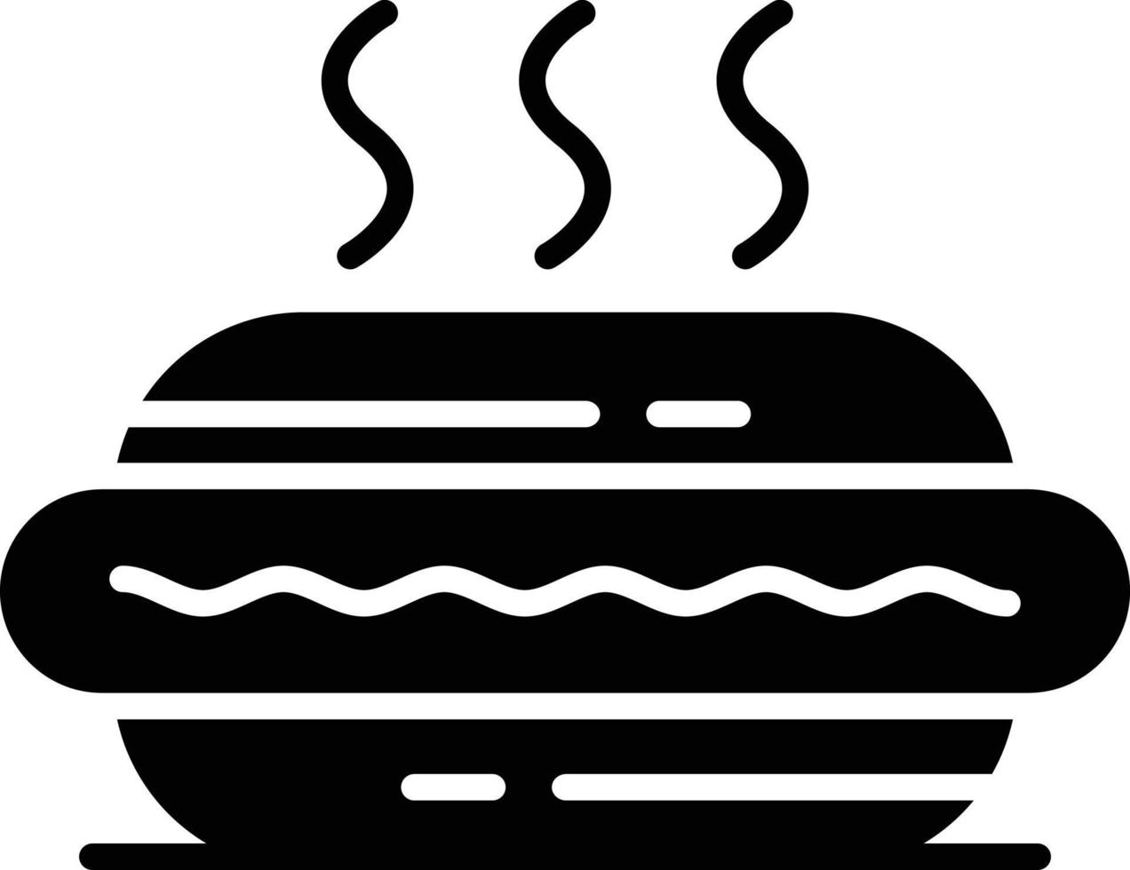 icône de glyphe de hot-dog vecteur