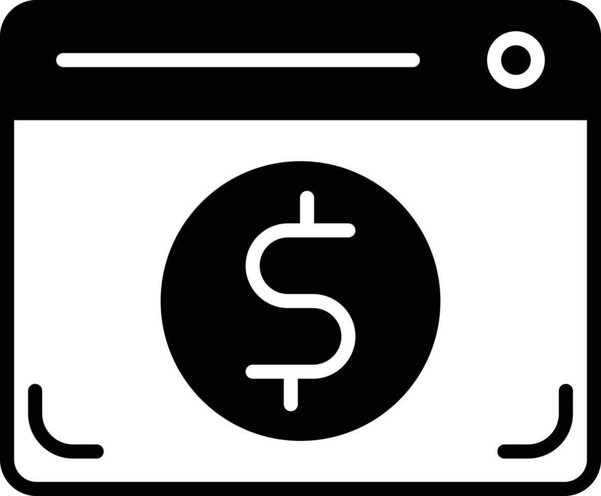 icône de glyphe de navigateur vecteur