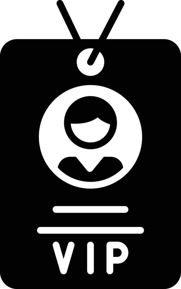 icône de glyphe de passe vip vecteur