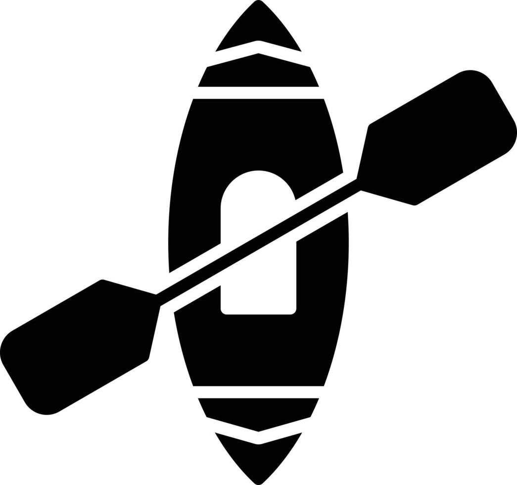 icône de glyphe de kayak vecteur