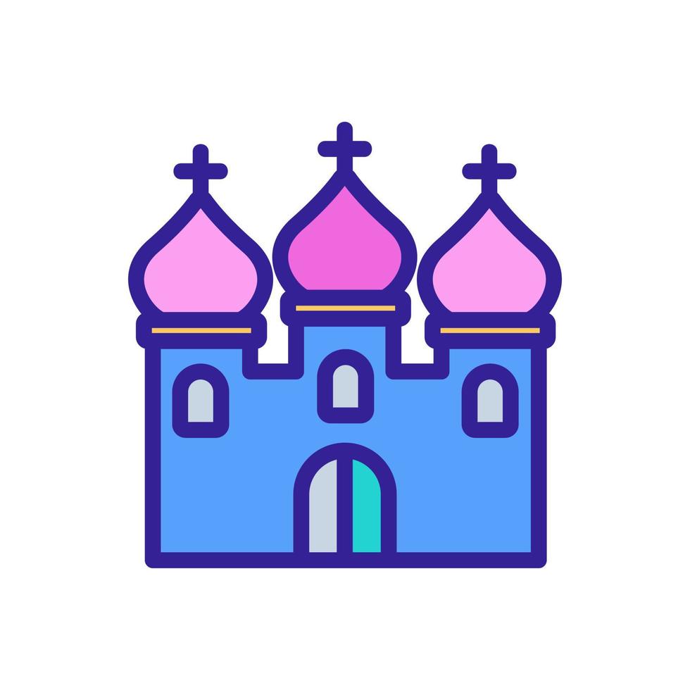 temple chrétien avec illustration vectorielle d'icône de dômes vecteur