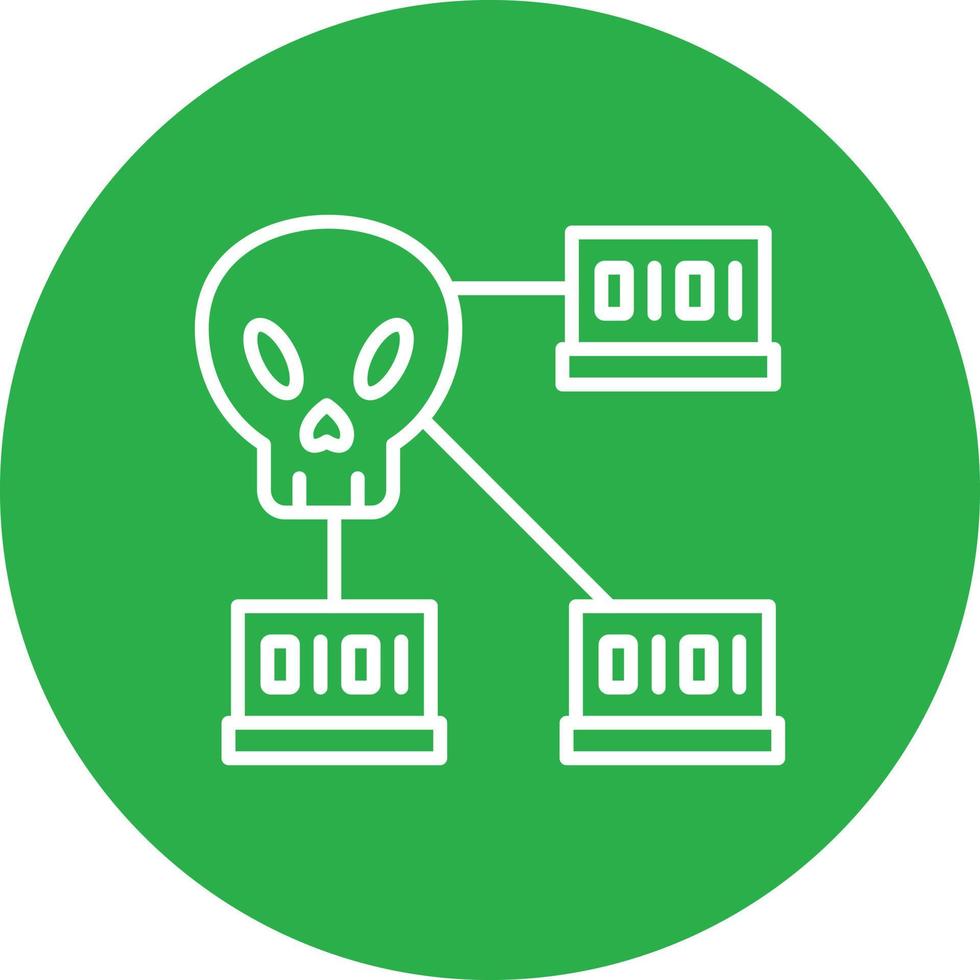 cercle de ligne de piratage multicolore vecteur