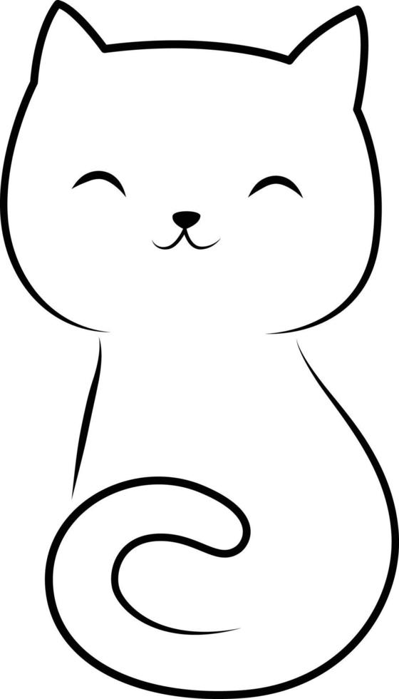 chat mignon dessin doodle dessin au trait vecteur