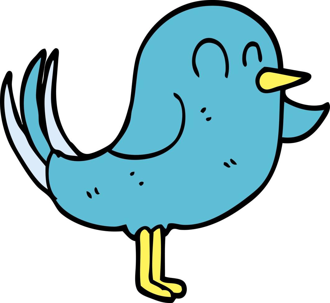 dessin animé doodle oiseau pointant vecteur