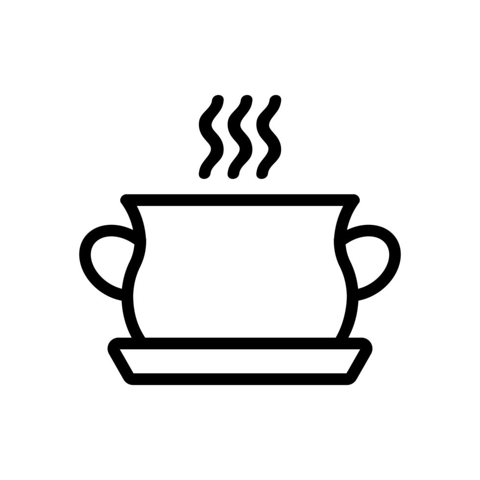 vecteur d'icône de soupe chaude. illustration de symbole de contour isolé