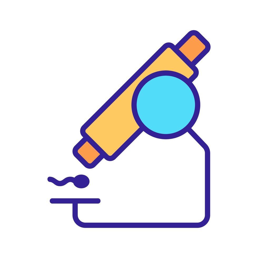 microscope et vecteur d'icône de sperme. illustration de symbole de contour isolé