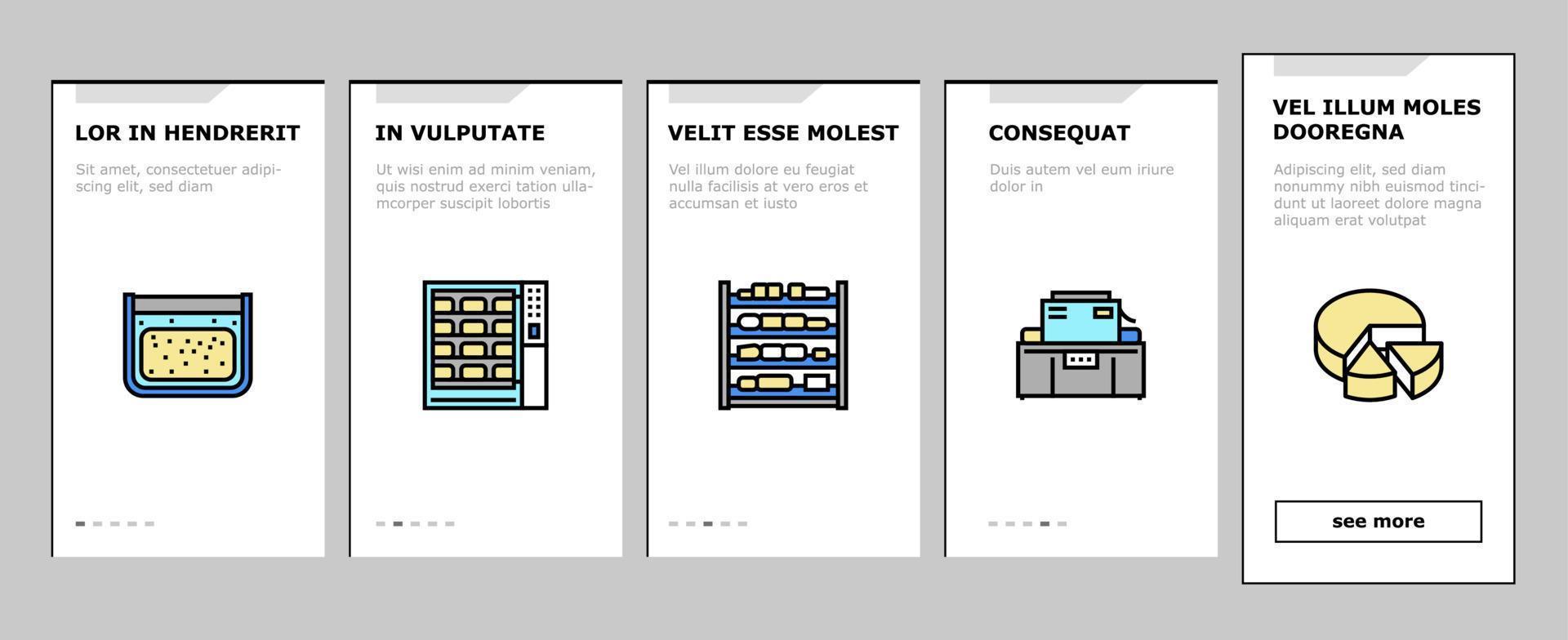 vecteur de jeu d'icônes d'intégration de production de fromage